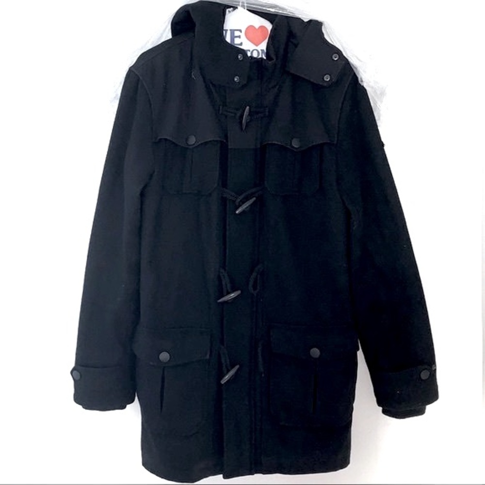 Classic Black Toggle Coat - Men